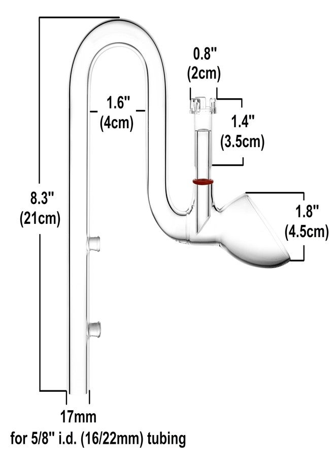 JARDLI Glass Lily Pipe Set Outflow with Surface Skimmer & Multi-Level Water Intake (17mm for 16/22mm (5/8'' i.d.) tubing) - Image 5